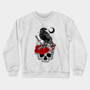 Crow with skull Crewneck Sweatshirt